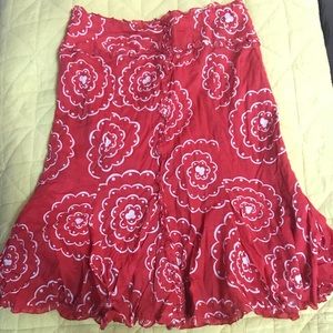 Anthropologie odille red skirt